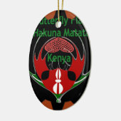 Kenya Butterfly Flag Kunst - Hakuna Matata Patriot Keramik Ornament (Links)