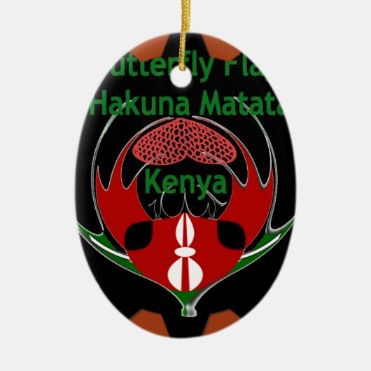 Kenya Butterfly Flag Kunst - Hakuna Matata Patriot Keramik Ornament (Vorne)