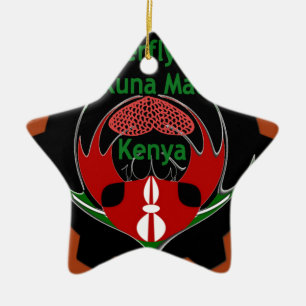 Kenya Butterfly Flag Kunst - Hakuna Matata Patriot Keramik Ornament