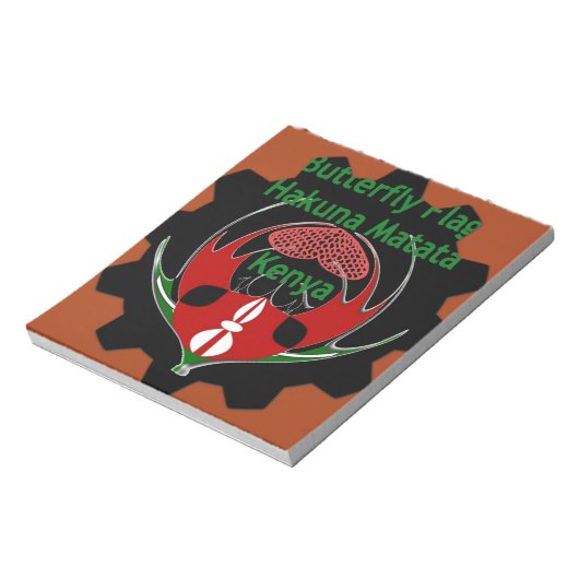 Kenya Butterfly Flag Kunst - Hakuna Matata Patriot Notizblock (Rotiert)