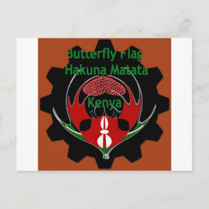 Kenya Butterfly Flag Kunst - Hakuna Matata Patriot Postkarte