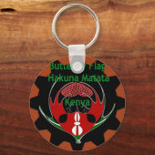 Kenya Butterfly Flag Kunst - Hakuna Matata Patriot Schlüsselanhänger (Vorderseite)