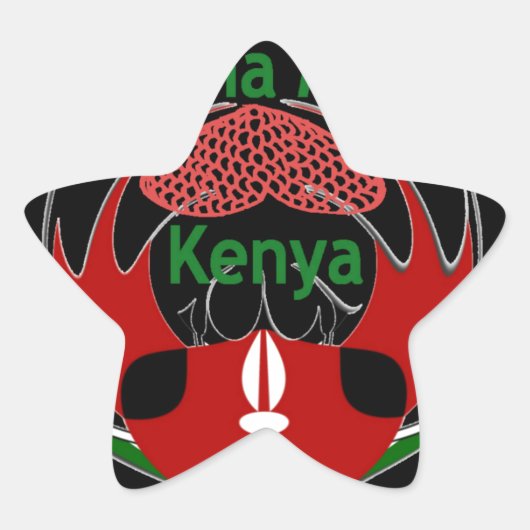 Kenya Butterfly Flag Kunst - Hakuna Matata Patriot Stern-Aufkleber (Vorderseite)