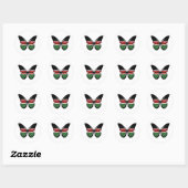Kenya Butterfly Flag Runder Aufkleber (Blatt)