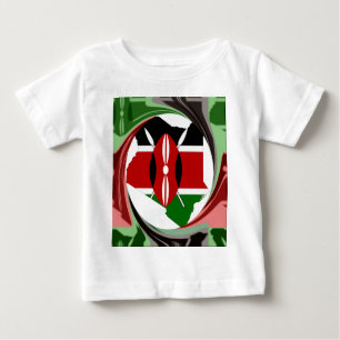 Kenya Celebration Colorful Flag Map Vektor Artwork Baby T-shirt