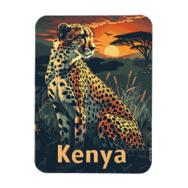 Kenya Cheeatah Sonnenuntergang Magnet