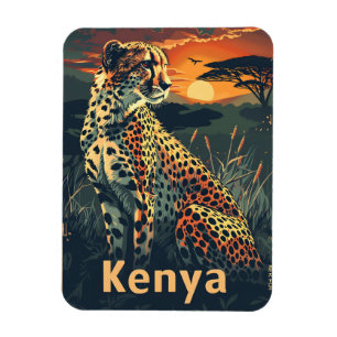 Kenya Cheeatah Sonnenuntergang Magnet