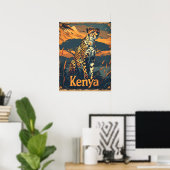 Kenya Cheetah Vintag Poster (Heimbüro)