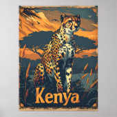 Kenya Cheetah Vintag Poster (Vorne)