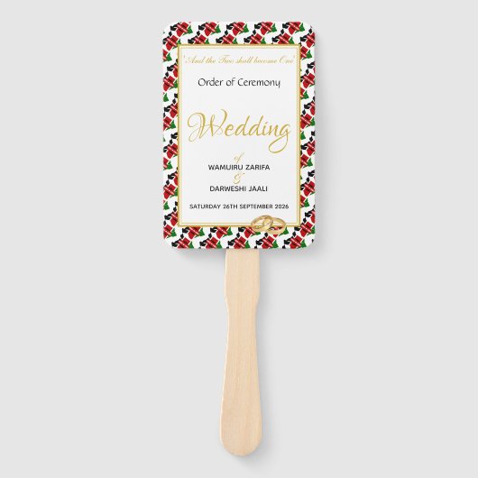 KENYA Christliches Hochzeitsprogramm Fächer (Vorderseite)