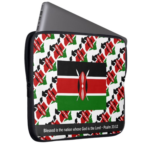 KENYA Christliches Notebook mit gesegneter Nation Laptopschutzhülle (Vorne Rechts)
