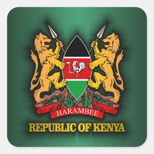 Kenya COA Quadratischer Aufkleber (Vorderseite)