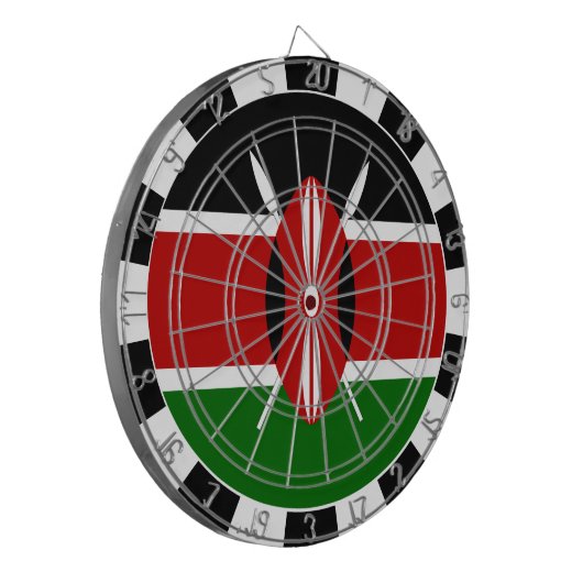 Kenya Dartboard & Kenyan Flag / Spielbrett Dartscheibe (Vorderseite Links)