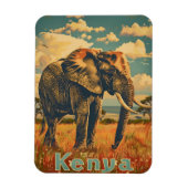 Kenya Elephant Vintag Magnet (Vertikal)