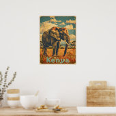 Kenya Elephant Vintag Poster (Küche)