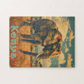 Kenya Elephant Vintag Puzzle (Horizontal)