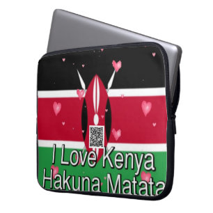 Kenya Erbe: Ich liebe Kenia Hakuna Matata Design Laptopschutzhülle