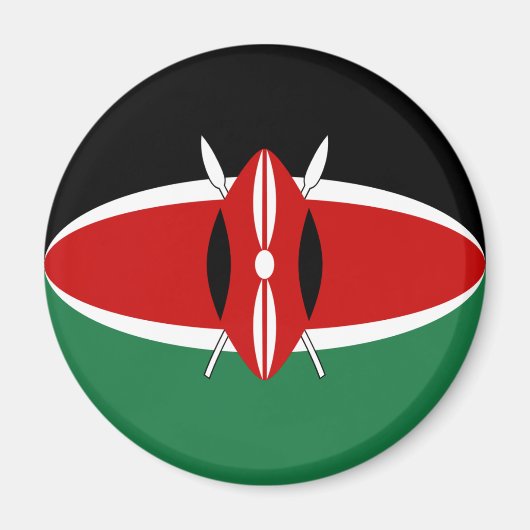 Kenya Fisheye Flag Magnet (Vorne)