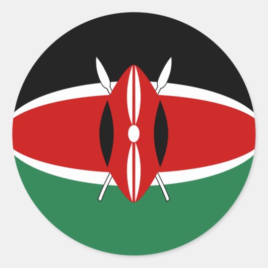 Kenya Fisheye Flag Sticker (Vorderseite)