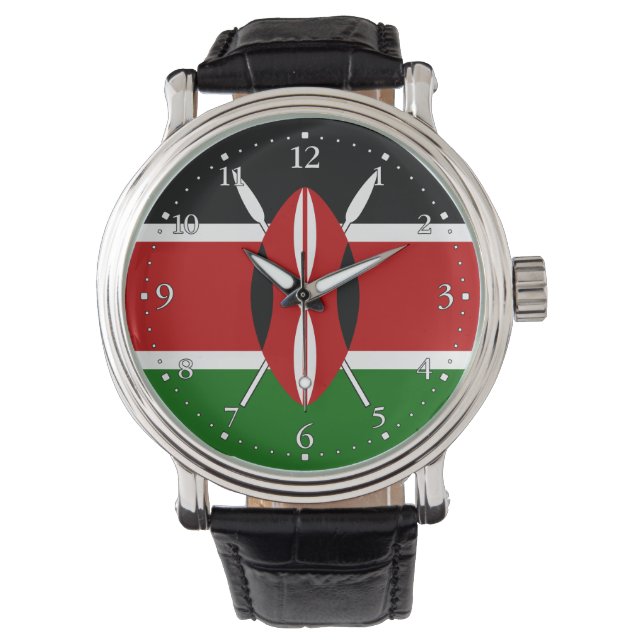 Kenya Flag Armbanduhr (Vorderseite)