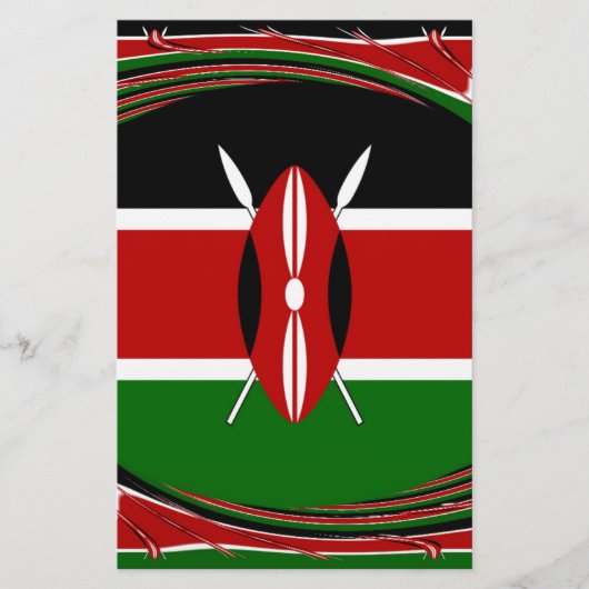 Kenya Flag Art - Patriotic & Modern Design Briefpapier (Vorderseite)