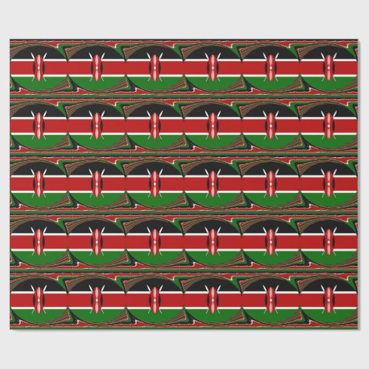 Kenya Flag Art - Patriotic & Modern Design Geschenkpapier (Flach)