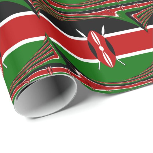 Kenya Flag Art - Patriotic & Modern Design Geschenkpapier (Rolleneckpunkt)