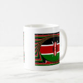 Kenya Flag Art - Patriotic & Modern Design Kaffeetasse (VorderseiteRechts)