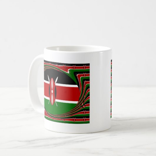 Kenya Flag Art - Patriotic & Modern Design Kaffeetasse (Vorderseite Links)