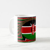 Kenya Flag Art - Patriotic & Modern Design Kaffeetasse (Vorderseite Links)