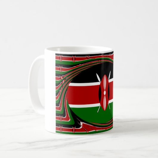 Kenya Flag Art - Patriotic & Modern Design Kaffeetasse (Vorderseite Links)