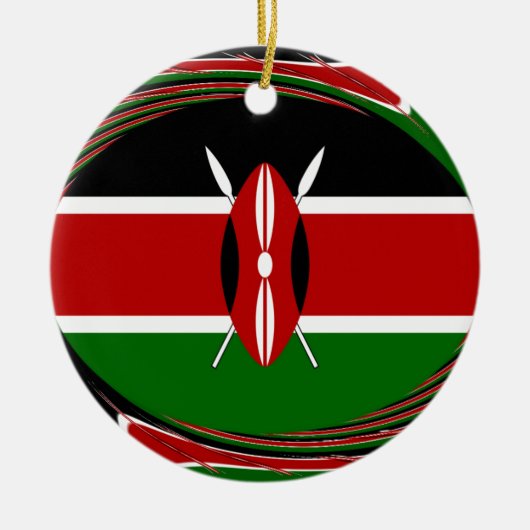 Kenya Flag Art - Patriotic & Modern Design Keramikornament (Vorne)
