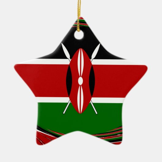 Kenya Flag Art - Patriotic & Modern Design Keramikornament (Vorne)