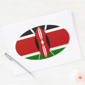 Kenya Flag Art - Patriotic & Modern Design Ovaler Aufkleber (Umschlag)
