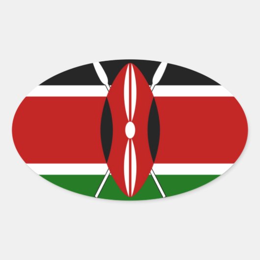 Kenya Flag Art - Patriotic & Modern Design Ovaler Aufkleber (Vorderseite)
