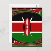 Kenya Flag Art - Patriotic & Modern Design Postkarte (Vorne/Hinten)