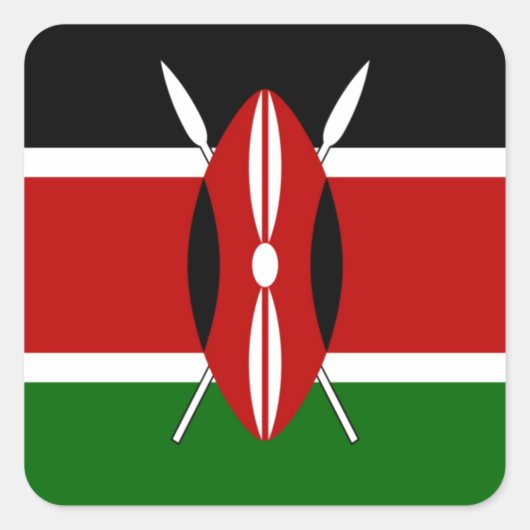 Kenya Flag Art - Patriotic & Modern Design Quadratischer Aufkleber (Vorderseite)