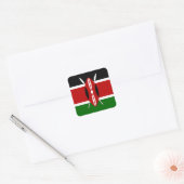 Kenya Flag Art - Patriotic & Modern Design Quadratischer Aufkleber (Umschlag)