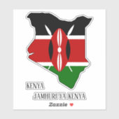 Kenya Flag Charming Patriotic Map Aufkleber (Blatt)