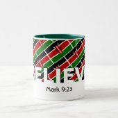 KENYA FLAG Christliche GLAUBE Mark 9:23 Custom Zweifarbige Tasse (Mittel)