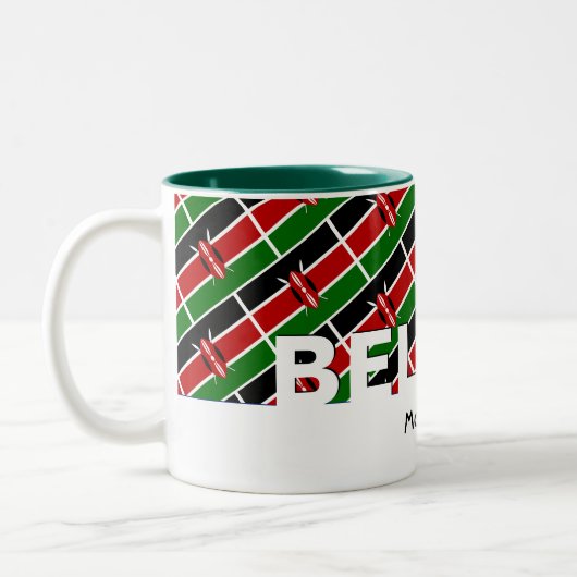 KENYA FLAG Christliche GLAUBE Mark 9:23 Custom Zweifarbige Tasse (Links)