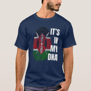 Kenya Flag DNA Fingerprint Black History Monat T-Shirt