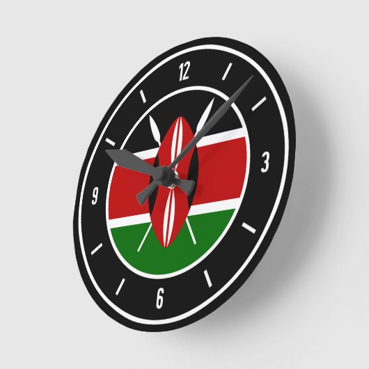 Kenya Flag Elegant Runde Wanduhr (Winkel)