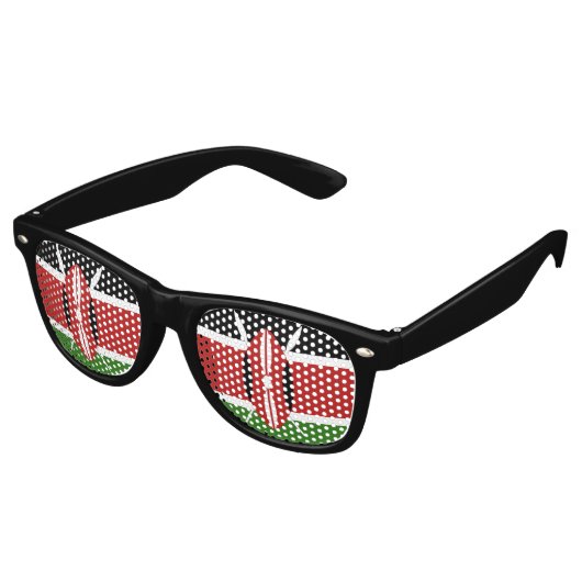 Kenya Flag Emblem Partybrille (Schrägansicht)