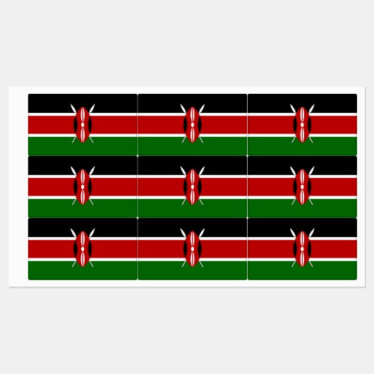 Kenya Flag Etiketten (Blatt)