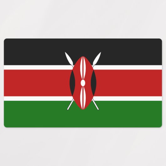 Kenya Flag Etiketten (Design 2)
