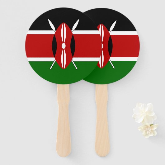 Kenya Flag Fächer (Vorne und Hinten)