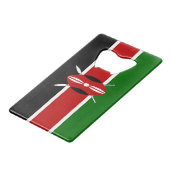 Kenya Flag Geldbeutel Flaschenöffner (Rückseite Schrägansicht)