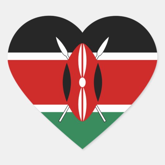 Kenya Flag Heftsticker Herz-Aufkleber (Vorderseite)