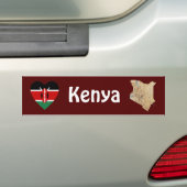 Kenya Flag Herz + Karte Autoaufkleber (Auf Auto)